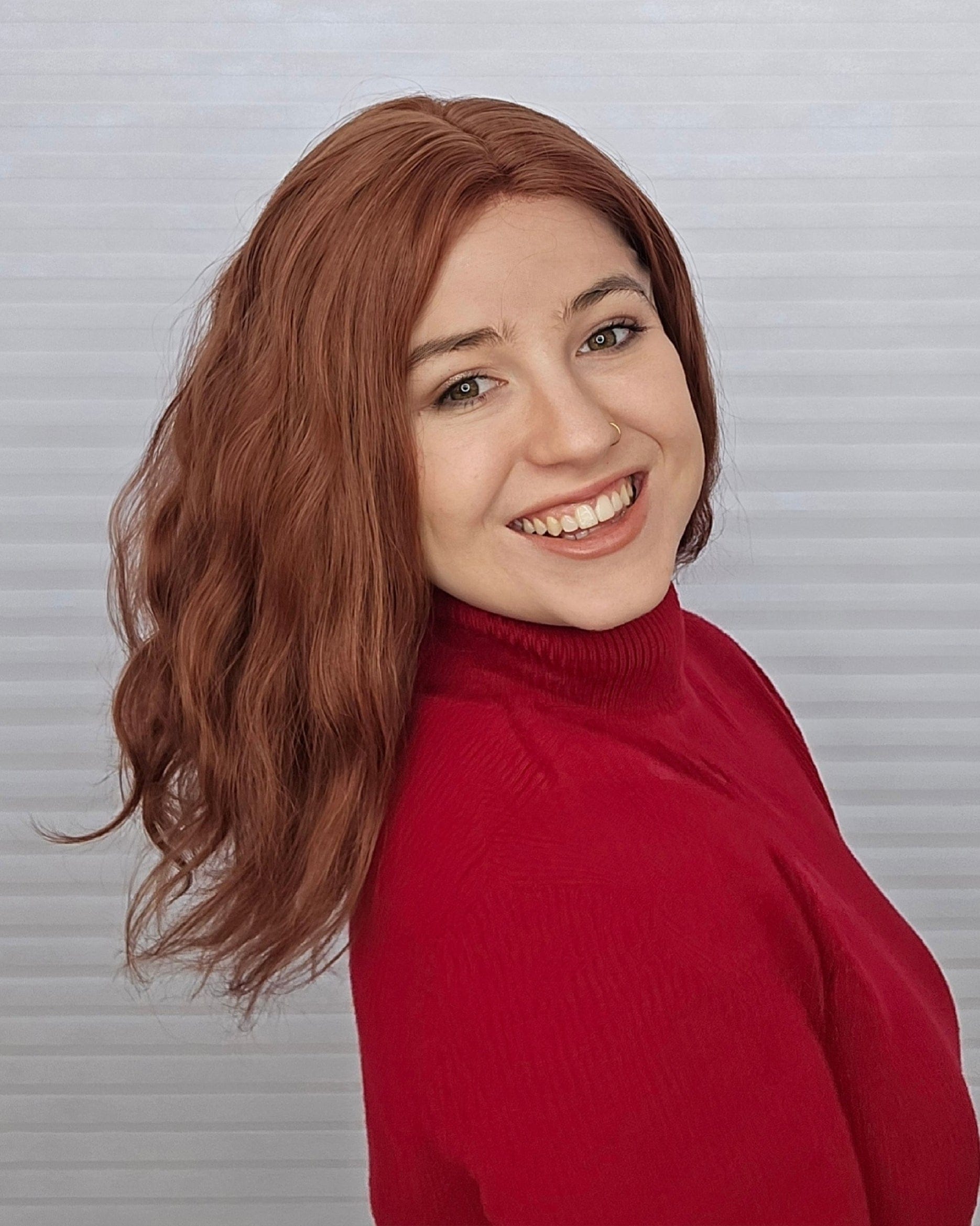 Megan wearing Margaux in color Ginger