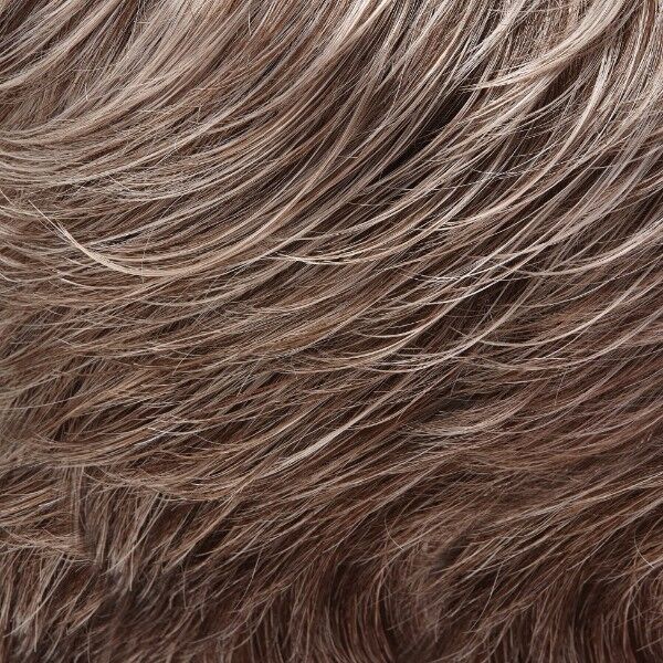 Jon Renau Wigs | 39F38 | Light Natural Ash Brown 75% Grey Front, Graduating from Medium Brown with 35% Grey nape