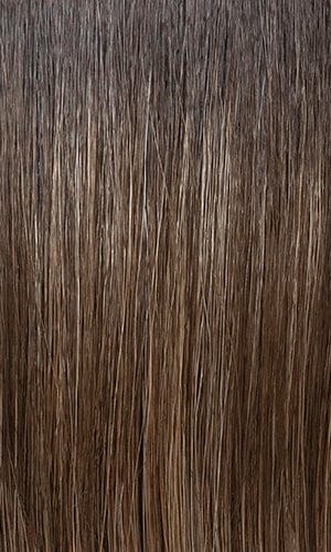 7GR | Chocolate brown with caramel highlights and medium dark brown roots
