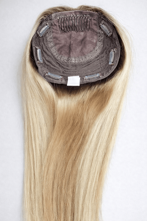 Fearless Human Hair Topper 18-20" by PUSH 8 X 8 Base - Color Dore
