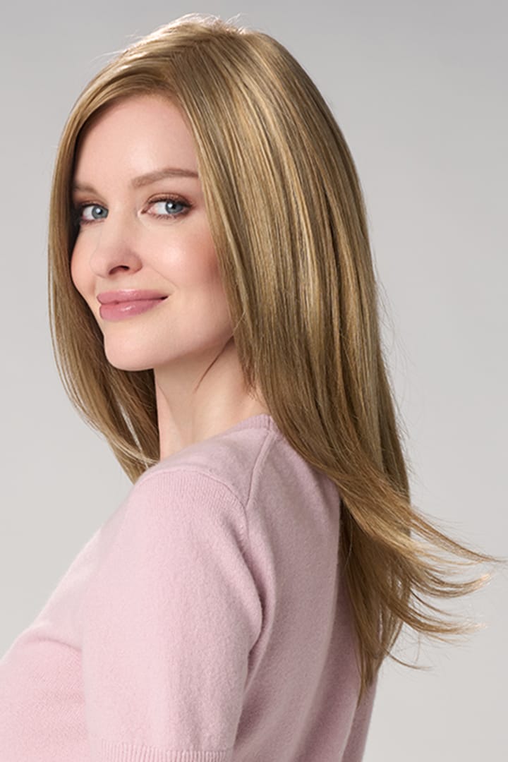 Belinda Hand Tied Wig by Envy in Dark Blonde | Left Side
