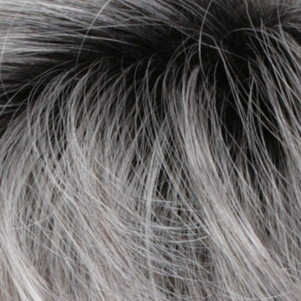 Estetica Wigs | CHROMERT1B | Gray & White with 25% Medium Brown Blend & Off-Black Roots