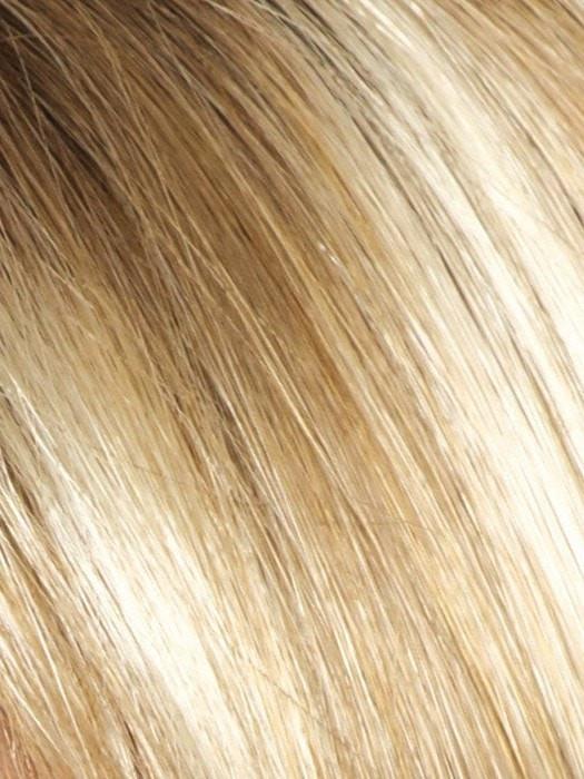 Rene of Paris Wigs | CREAMY-TOFFEE-R | Light Platinum Blonde blended with Light Honey Blonde and Dark Brown Roots