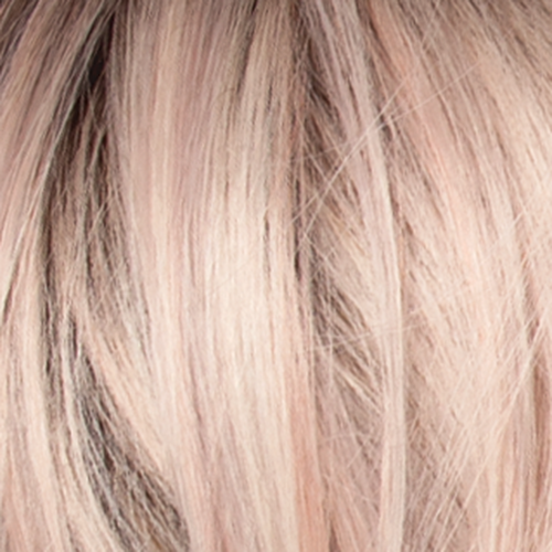 POLARIZING PINK | Icy Platinum Blonde / Soft Rose Blend with Silver Undertones & Medium Ash Brown Root