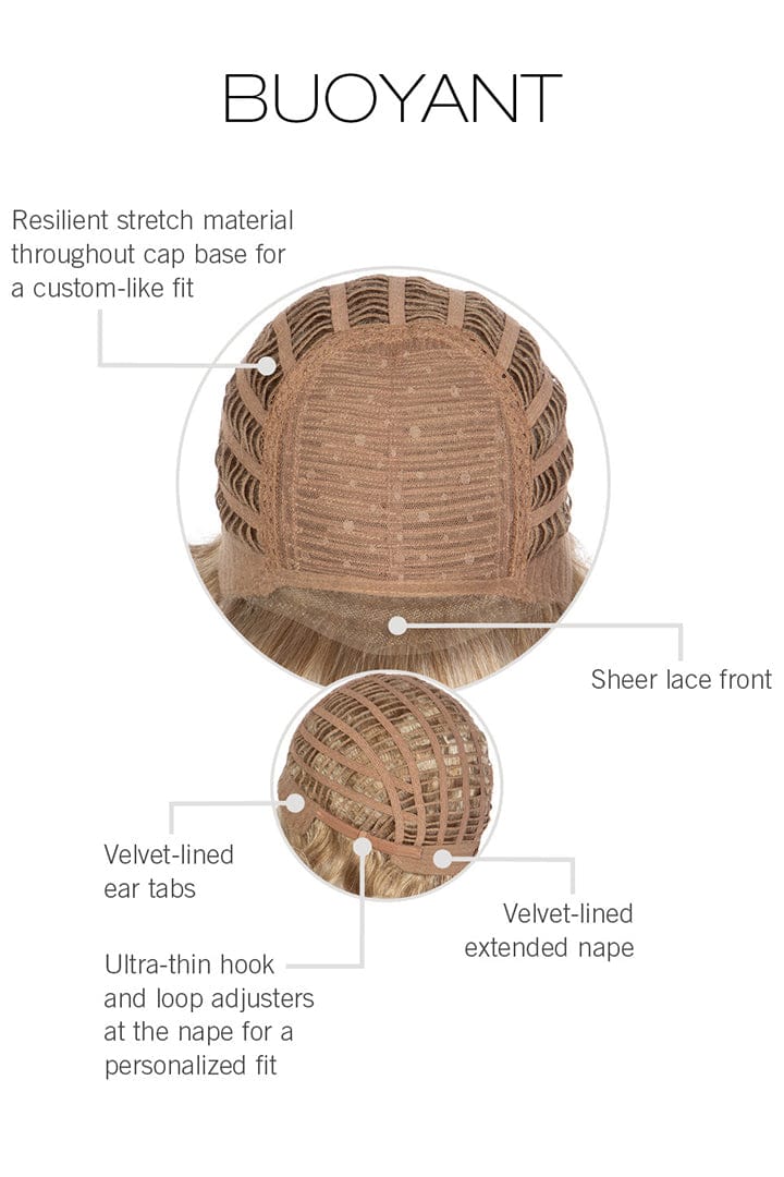 Cap Construction for Buoyant by Gabor. Basic wefted cap with a lace front