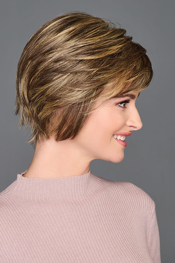 Woman wearing Wonderful Wit wig by Gabor in Brown/Blonde | Right Side