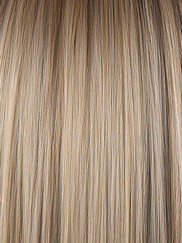 Greige-R | A perfect blend of silver-grey and beige tones creates a sophisticated look. Adding a medium brown root completes the overall color appearance, making it a great alternative to traditional blonde shades.