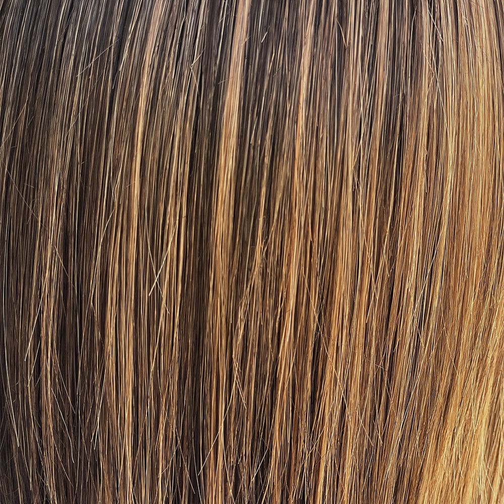 Mocha Maple Brown | 6/27 | Unrooted but very dynamic mix of dark brown, Medium brown, light auburn, medium strawberry.