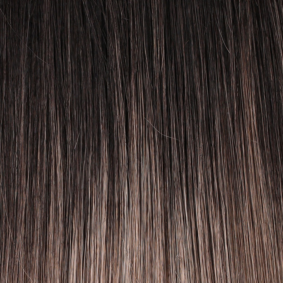 Midnight S2/103/18RO | Dark roots soften seamlessly into sparkling ash blond and mushroom brown tones