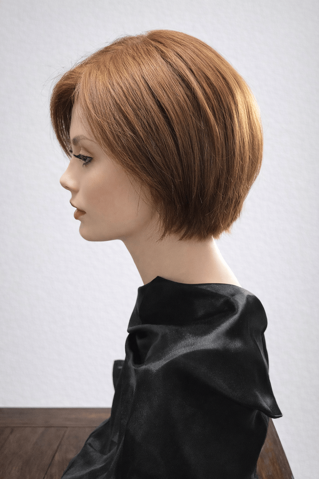 Emma Lace Front Human Hair Wig by PUSH | 8" in color Châtain - Side view