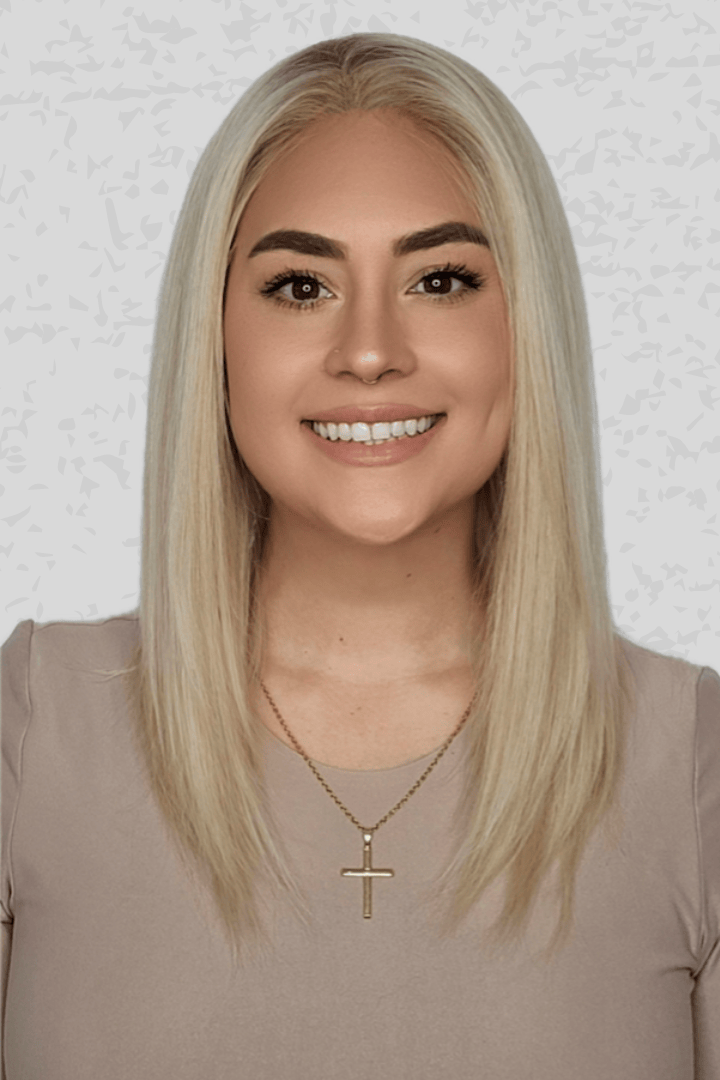 Mackenzie wearing Sophia by PUSH in color Glacial - Front View