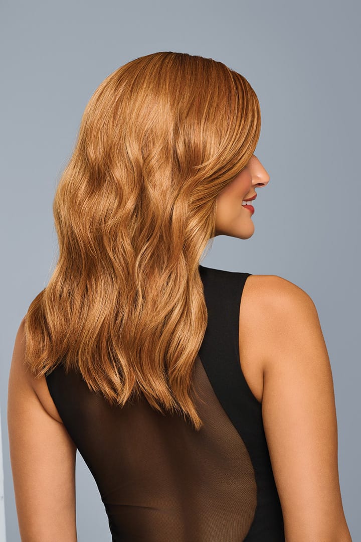Woman is wearing Decadent Diva wig by Raquel Welch in color RL29/33SS | Right Side