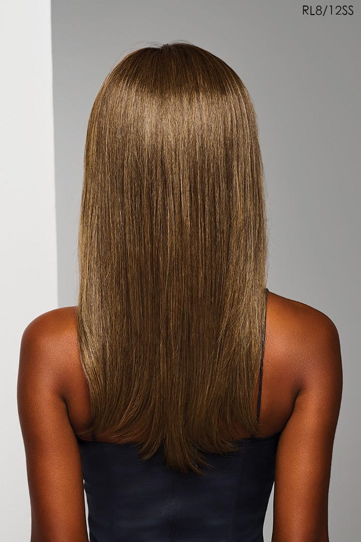 Sleek Sophistication Model 1 wig side view in brown