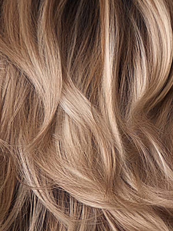Sandy Beige Blond-R | Carefully placed shades of dark sandy blonde and light neutral blonde create a natural, dimensional look. A soft, medium root tone adds depth and complements all skin tones beautifully.