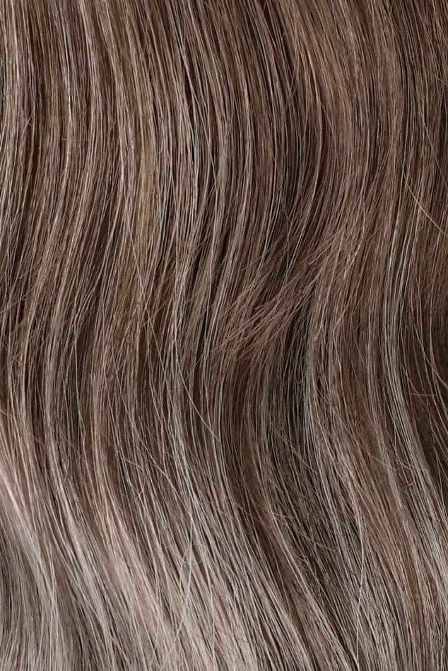 Solstice | S18-60/102RO | Dark Natural Ash Blonde rooting to mid-length, pure white with Pale Platinum Blonde mid-length to the ends