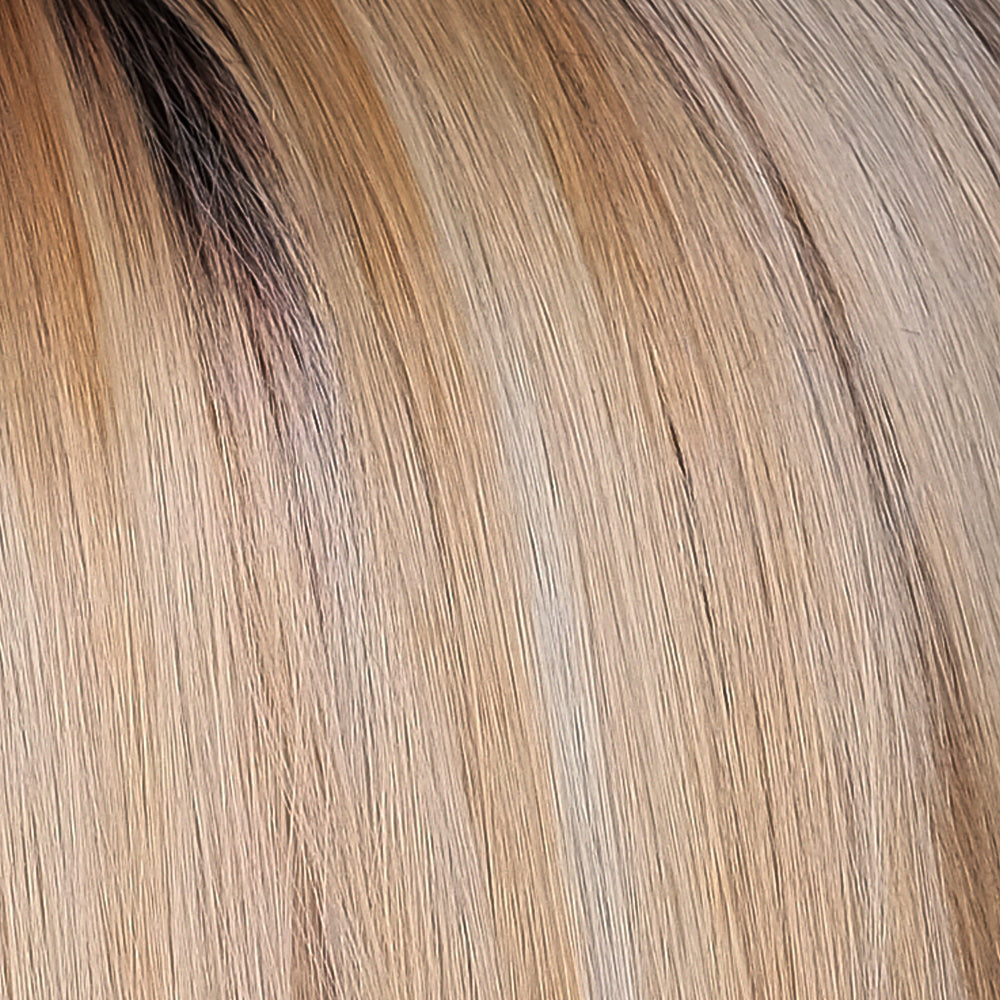 BelleTress Wigs | Sugar Cookie with Hazelnut | 6R/144/88B | Rich dark chocolate rooting with a blend of golden blonde, honey blonde, natural medium blonde, and pure blonde highlights