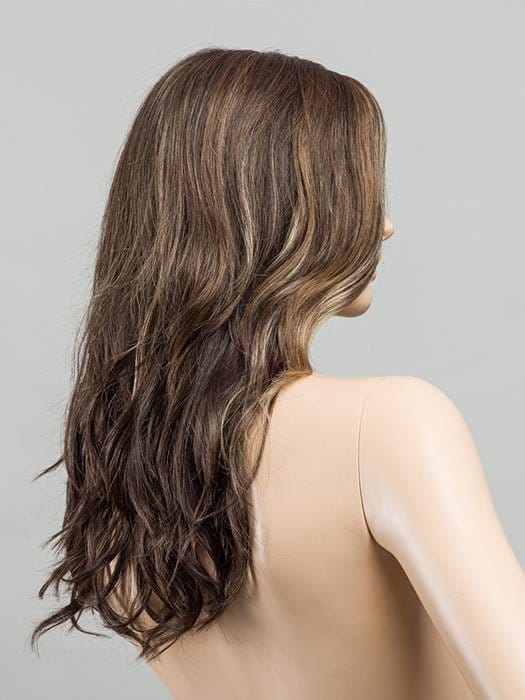 COFFEE BROWN LIGHTED 8.6.20 | Medium Brown and Dark Brown with Light Strawberry Blonde Blend with Highlights Throughout and Concentrated in the Front