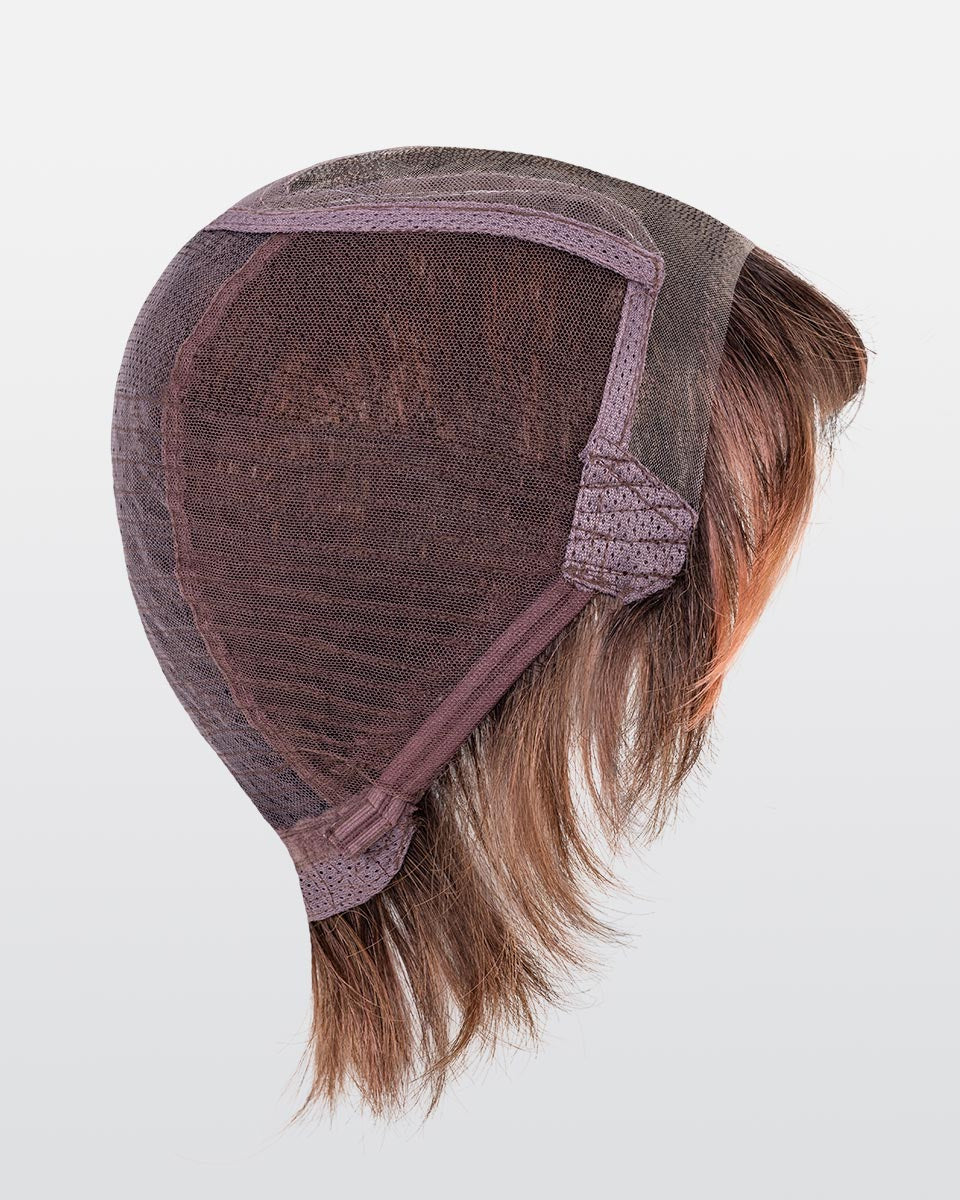 Ellen Wille Avenue Soft Small HF synthetic lace front wig cap with mono part, showing brown hair.