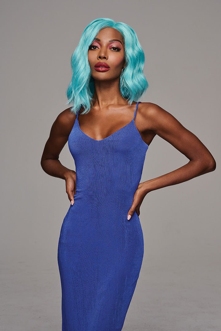Blue Babe | HF Synthetic Lace Front Wig | Mono Part - Wig Studio 1