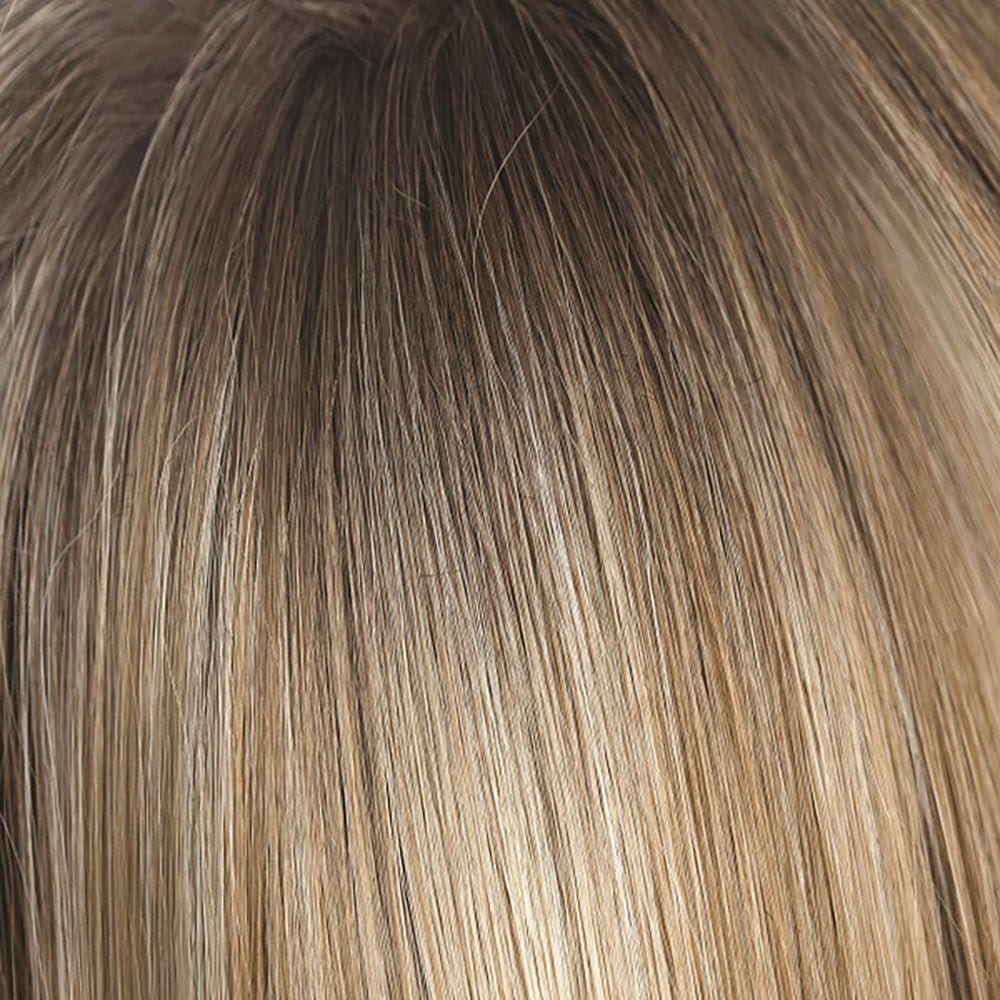 Rose Gold R | Blonde base with reddish highlights + rooted