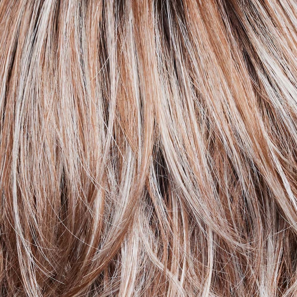 Melted Cinnamon | Medium-brown root tone melts into the cinnamon blond base color. Topped off with icy blond ends.