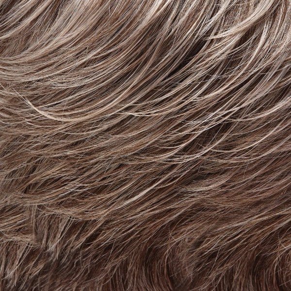 39F38 | Roasted Chestnut | Lt Natural Ash Brown w/ 75% Grey Front, graduating to Med Brown w/ 35% Grey Nape