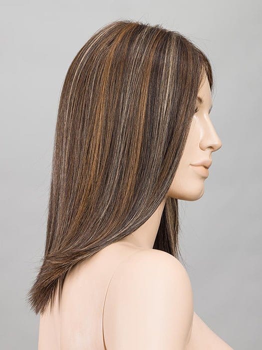 Coffee Brown Mix 8.6.20 | Medium Brown and Dark Brown with Light Strawberry Blonde Blend with Highlights Throughout and Concentrated in the Front