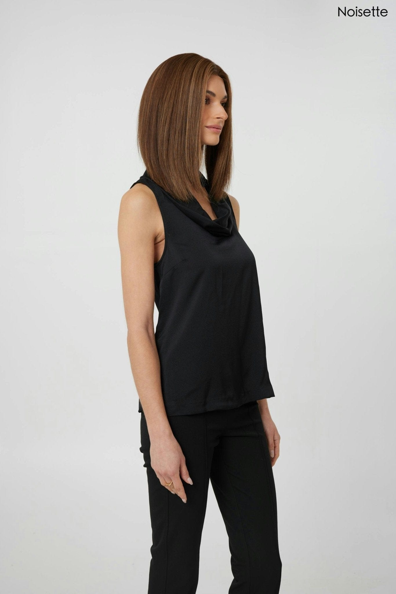 Eileen 14" | Remy Human Hair Lace Front Wig by PUSH in color Noisette - Side View