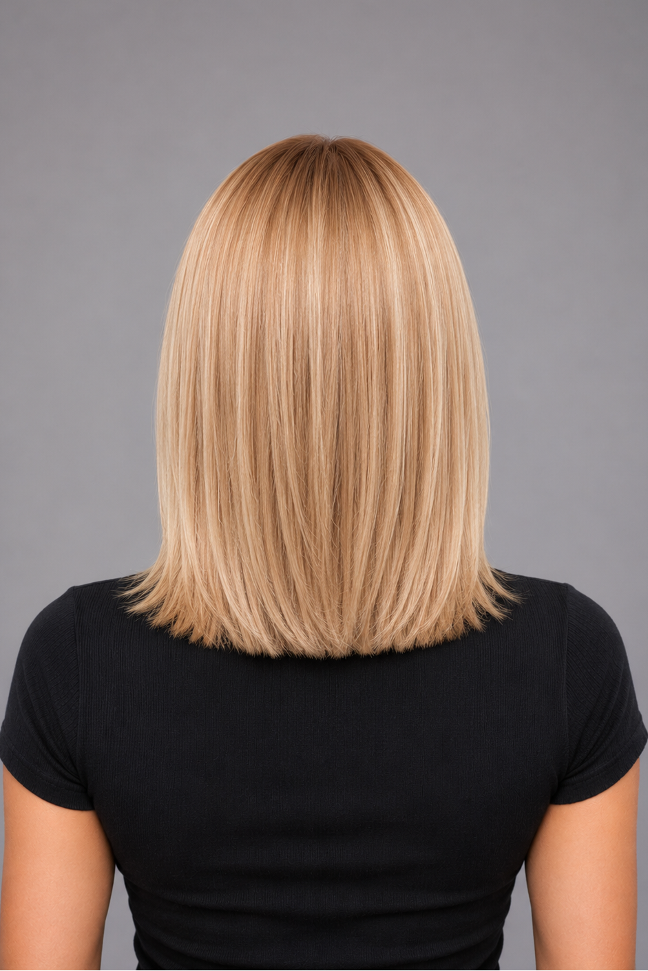 Brûlée | Natural ash blonde with highlights of golden blonde with a medium to dark ash brown root, creating a multi-dimensional and natural color that blends cool and warm tones.