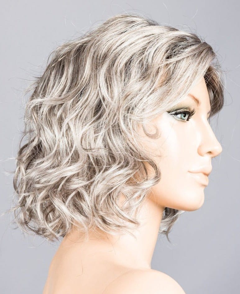 Stone Grey Rooted 56.60.58 | Dark/Lightest Brown and Lightest Blonde blended with Pearl White and a Grey Blend with Shaded Roots