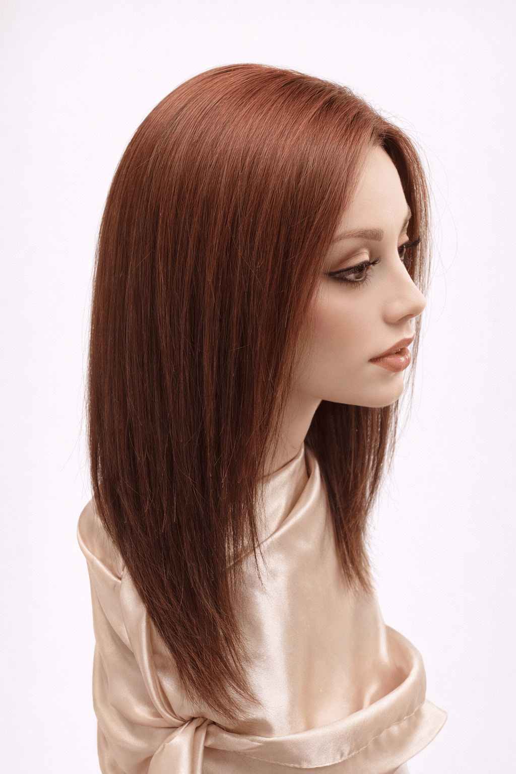 Gisele Human Hair Wig by PUSH in color Ginger Front View