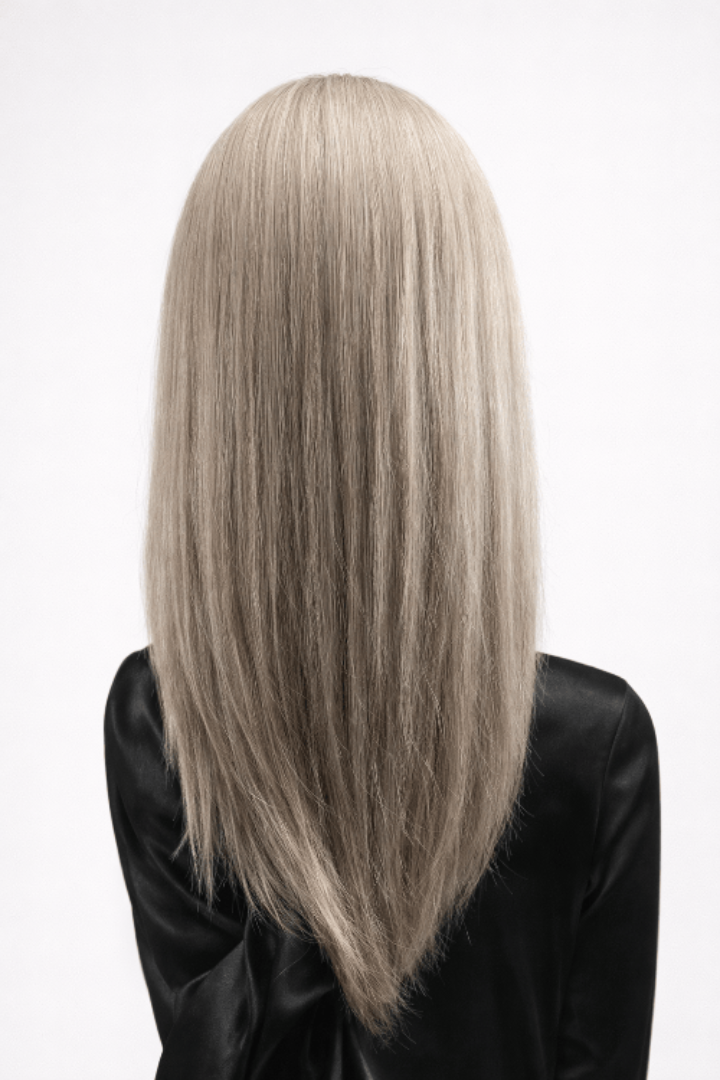 Gisele Human Hair Wig by PUSH in color Sage Back View