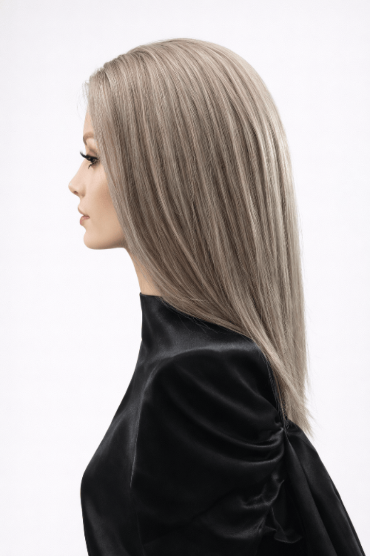 Gisele Human Hair Wig by PUSH in color Sage Left Side View