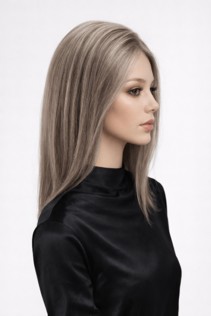 Gisele Human Hair Wig by PUSH in color Sage Right Side View