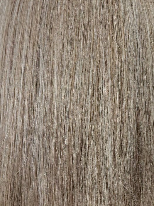 Bel Argenté | A blend of silver and platinum blonde with medium brown rooting that creates a sophisticated look. The silver and platinum tones give a cool, icy appearance, while the rooted medium brown adds depth and natural contrast.