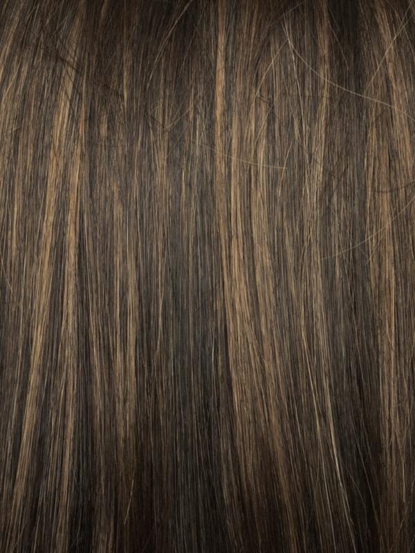 Brown Sable | Neutral medium brown base with cool light brown highlights. Face-framing strands will brighten any complexion