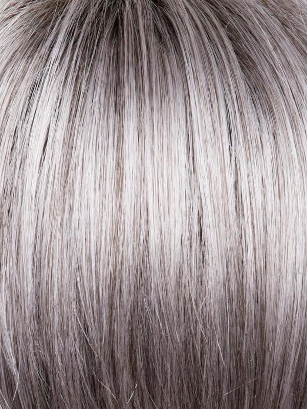 Silver Stone-R | White silver tone front, silver/soft brown at middle, dark brown mixed with silver nape + dark brown root