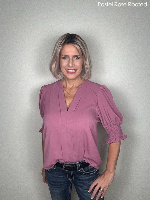 Open Box | Vivi Wig by Ellen Wille | Petite/Average Cap | Pastel Rose Rooted - Wig Studio 1