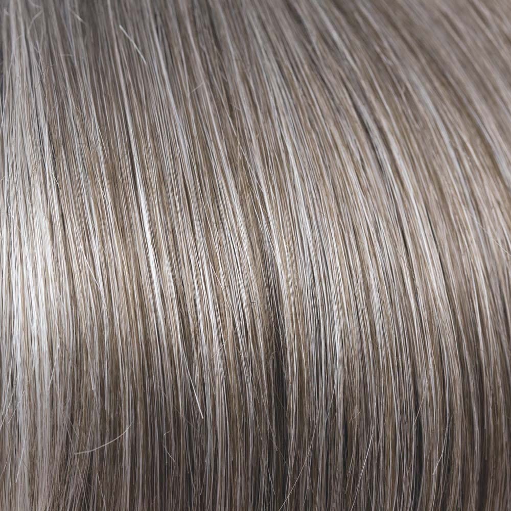 Sandy Silver | Medium Brown and Silver blend that transitions to more Silver Light Ash Brown then to Silver Bangs