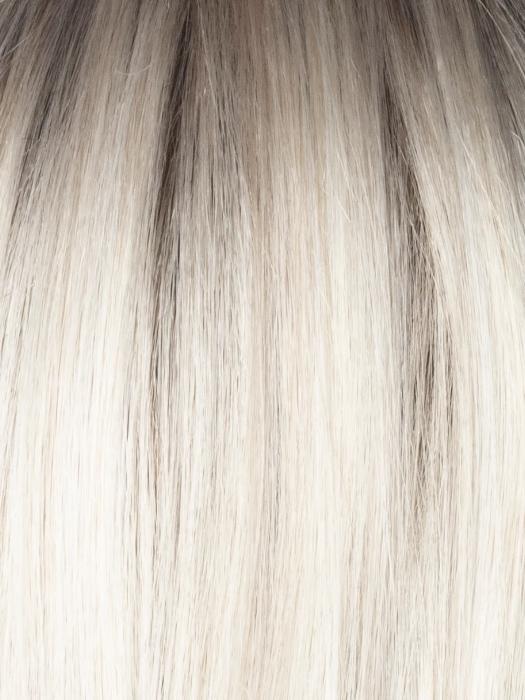 Milky Opal-R | Rooted blonde with a mid-warm brown root which transcends beautifully into the expertly woven cream and white blondes with a deeper tone running throughout the bottom and has a subtle opal hue