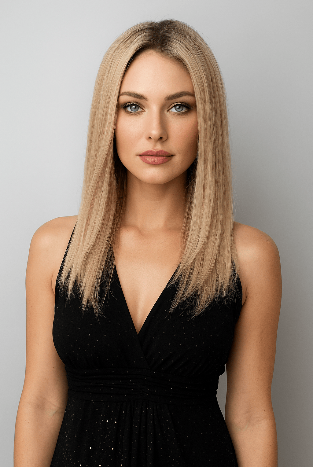 Sophia European Human Hair Wig by PUSH in color Brulee Front View