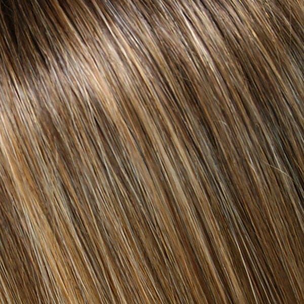 24B18S8 | Shaded Mocha | Med Natural Ash Blonde & Lt Natural Gold Blonde Blend, Shaded with Med Brown