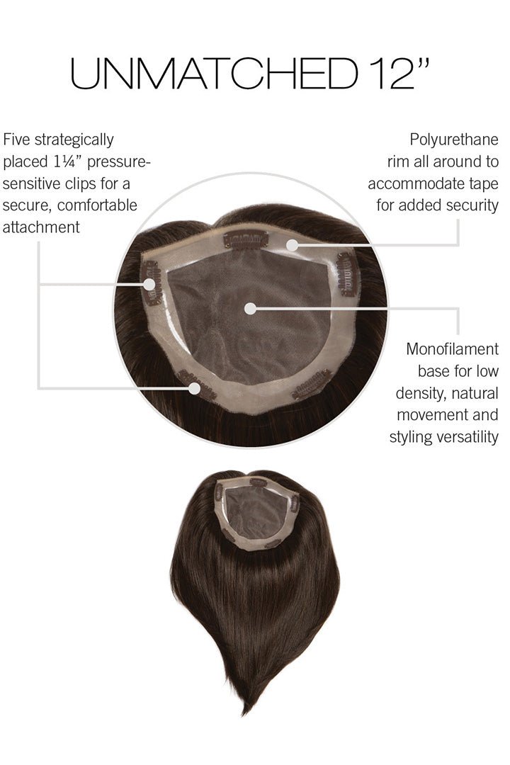Unmatched 12" by Raquel Welch | HF Synthetic Hair Topper | Mono Top - Wig Studio 1