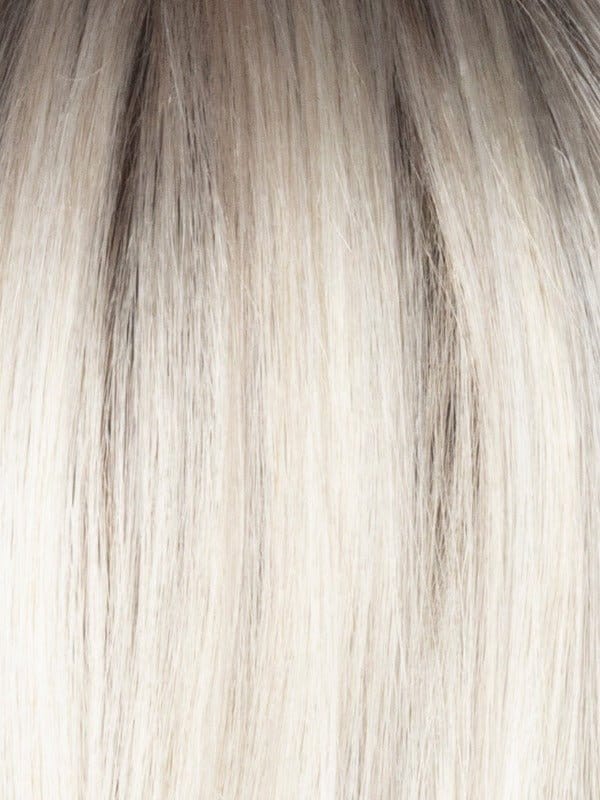 Milky Opal R | Rooted blonde with a mid-warm brown root which transcends beautifully into the expertly woven cream and white blonds with a deeper tone running throughout the bottom and has a subtle opal hue