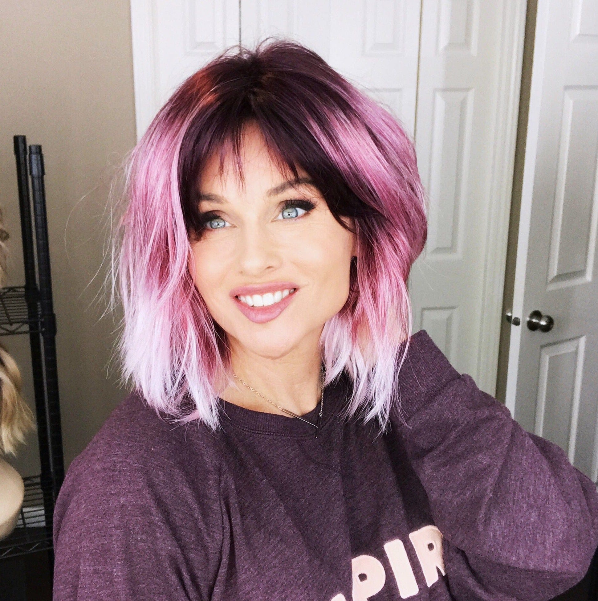 MELTED PLUM | Dark purple roots melt into lighter blended purple