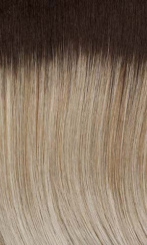 SUNFLOWER-Light ash blonde with platinum blonde highlights and medium brown roots