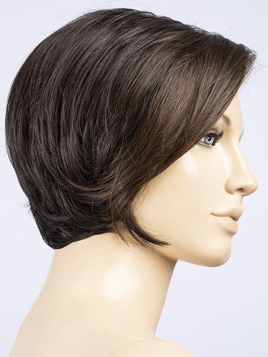 Dark Brown Lighted 2.4.8 | Black/Darkest Brown blend with Darkest/Medium Brown and Highlighted Bangs
