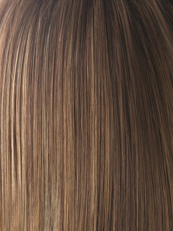 ALMOND SPICE R | Rooted Dark Brown with Medium Brown Base with Honey and Platinum Blonde Highlights