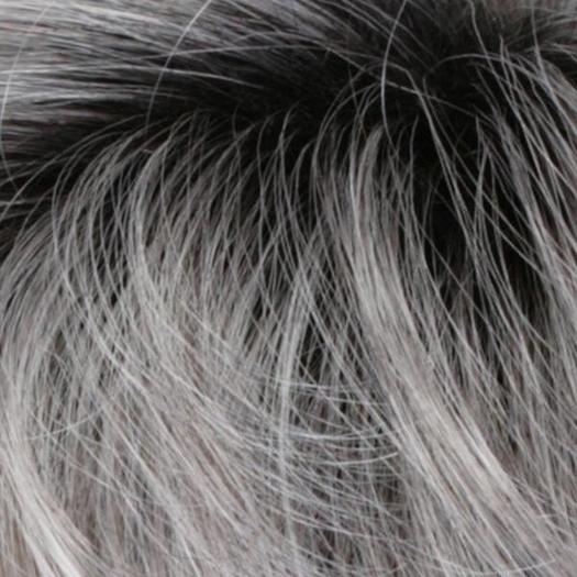 CHROMERT1B | Gray & White With 25% Medium Brown Blend & Off-Black Roots