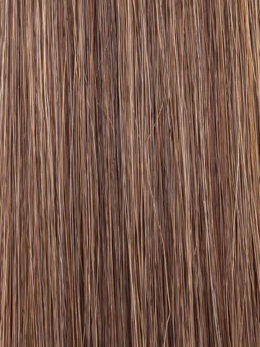 MOCCA-ROOTED | Medium Brown blended with Light Auburn, Dark Strawberry Blonde and Medium Warm Brown Blend with Shaded Roots